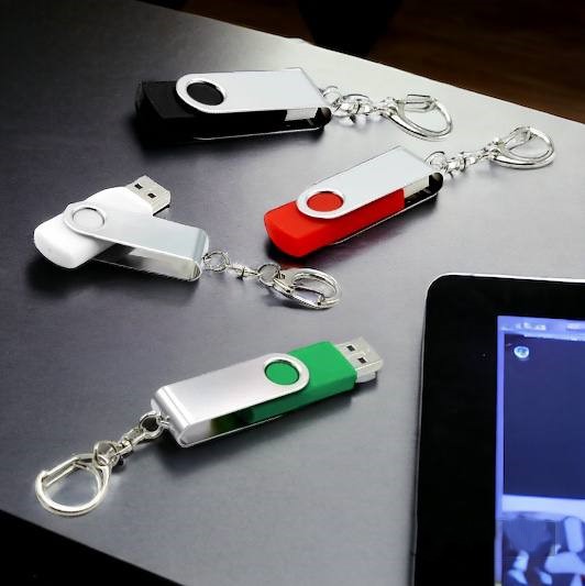 Флешка "Twist" 16 Гб с вращающимся механизмом, покрытие софт тач